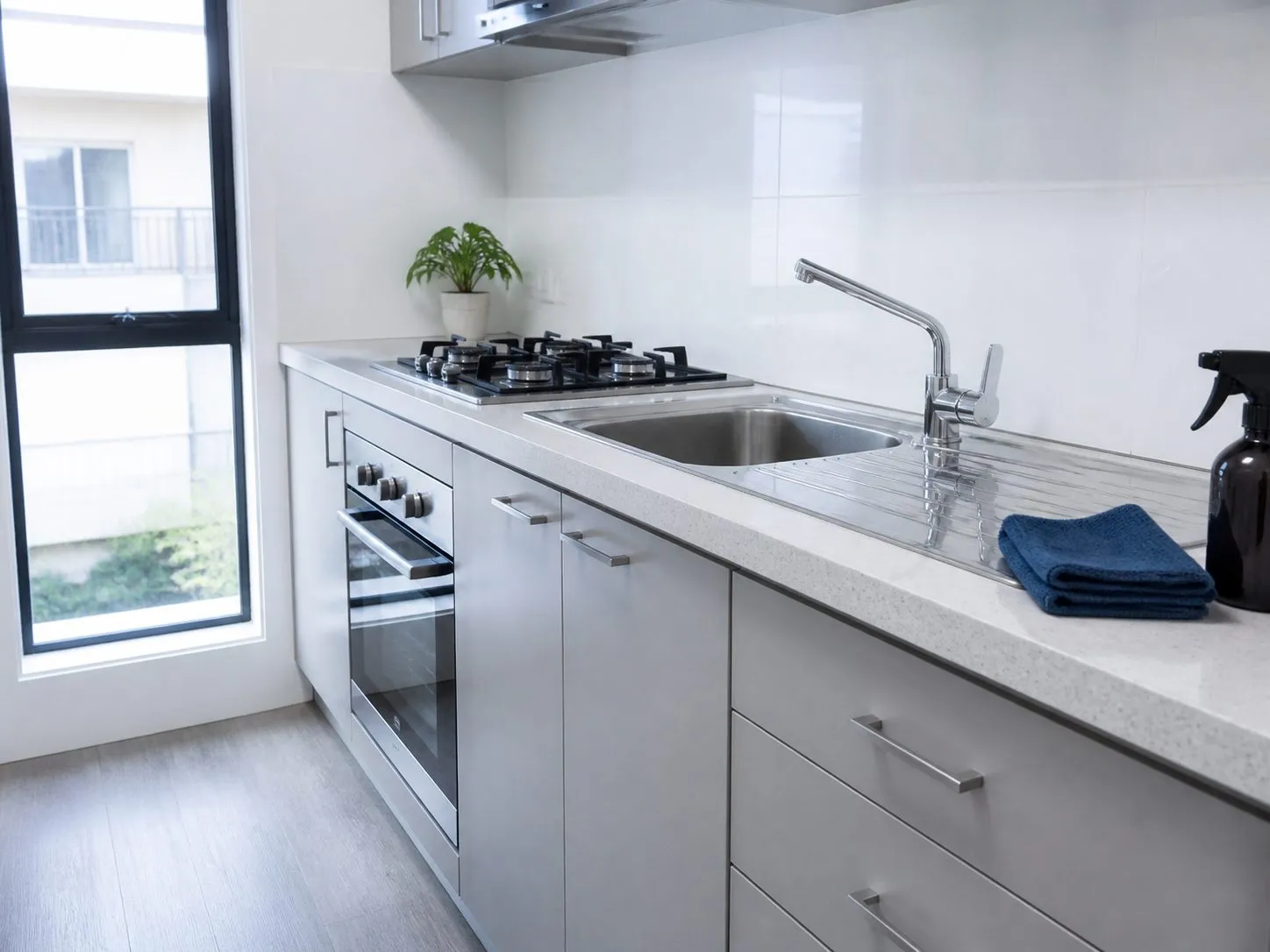 Cleaned rental kitchen